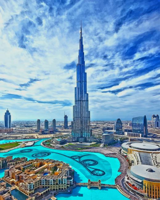 High Resolution Burj Khalifa New Painting By Numberss.png