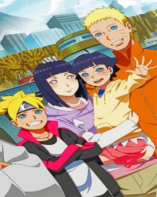 Himawari Uzumaki Family Painting By Numberss.png