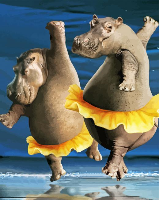 Hippo Animals Dancing Painting By Numberss.png