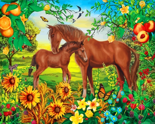 Horse And Foal Painting By Numbers.png