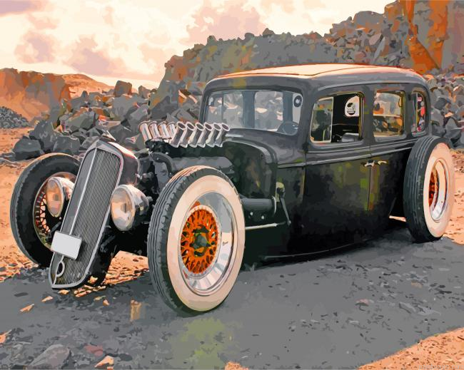 Hotrod Old Car Painting By Numberss.png