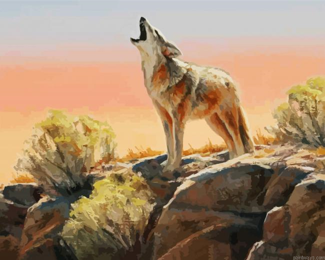 Howling Coyote Painting By Numberss.png