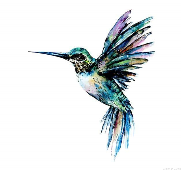Hummingbird In Blue Green Colors Birds Painting By Numberss.png