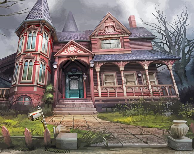Hunted Victorian House Painting By Numberss.png