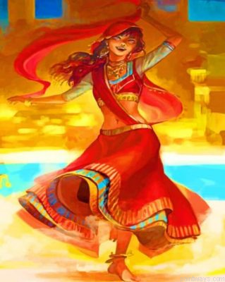 Indian Woman Dancing Painting By Numbers.png