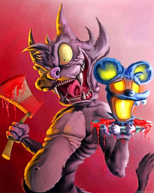 Itchy And Scratchy Painting By Numbers.png