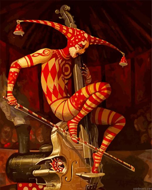 Jester Playing Violin Painting By Numberss.png