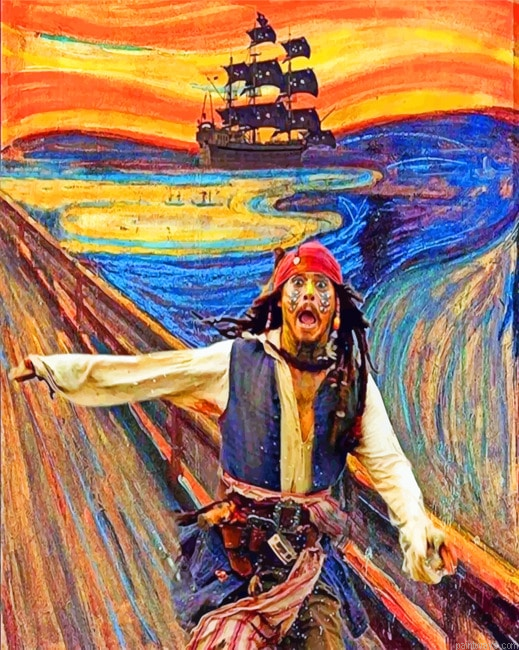 Johnny Depp In Screen Art Painting By Numberss.png