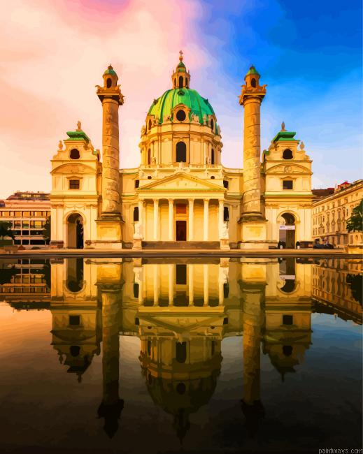 Karlskirche Church Reflection Painting By Numberss.png