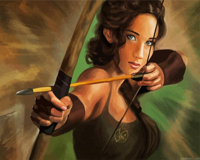 Katniss Everdeen Character Painting By Numberss.png