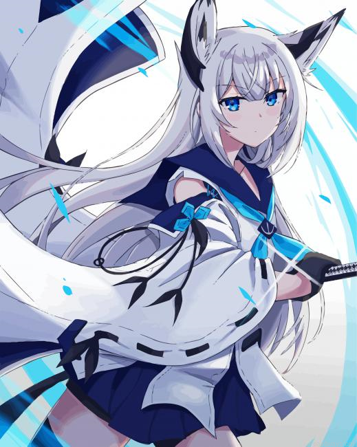 Kawakaze Anime Girl Painting By Numberss.png