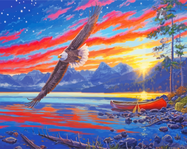 Kayak At Lakeside Painting By Numberss.png