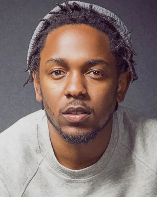 Kendrick Lamar American Rapper New Painting By Numberss.png