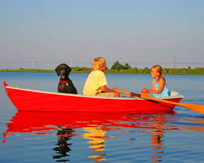 Kids Riding A Skiff New Painting By Numberss.png