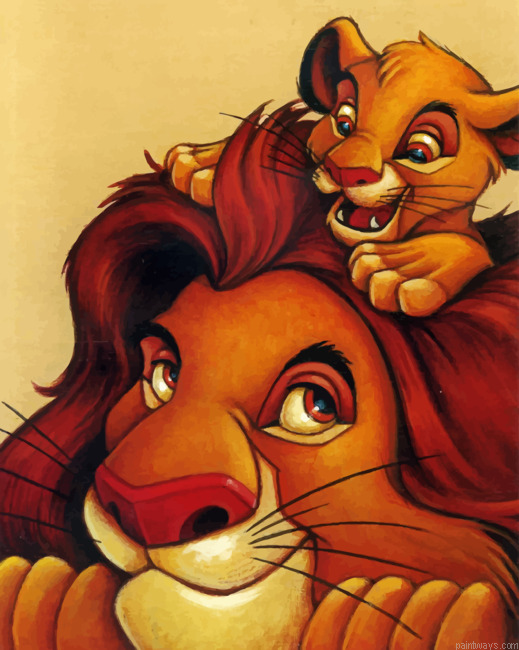 King And Simba Animations Painting By Numberss.png