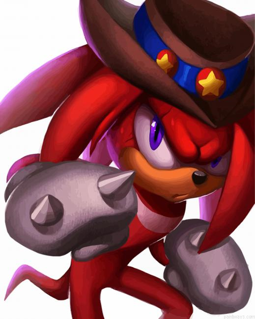 Knuckles Game Character Painting By Numberss.png