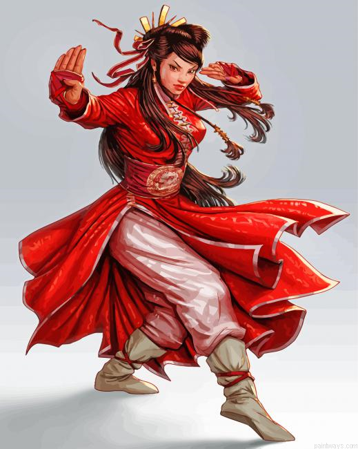 Kung Fu Lady Painting By Numbers.png