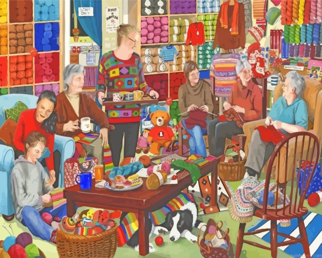 Ladies Knitting Clothes Painting By Numberss.png