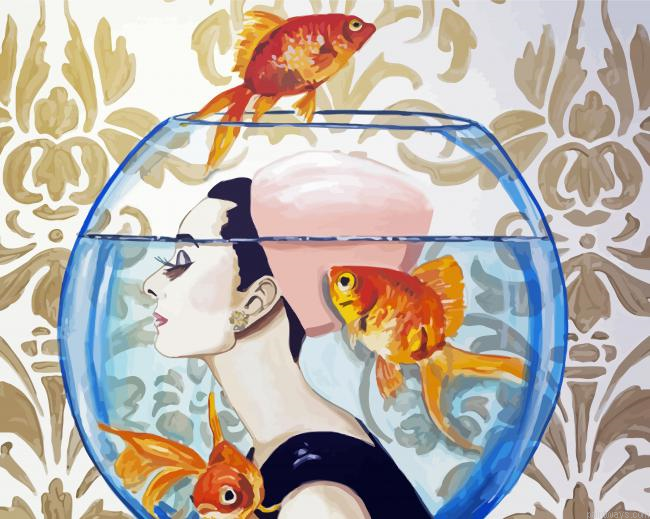 Lady And Fish Painting By Numberss.png
