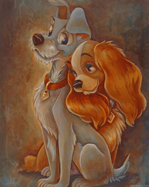 Lady And The Tramp Animations Painting By Numberss.png