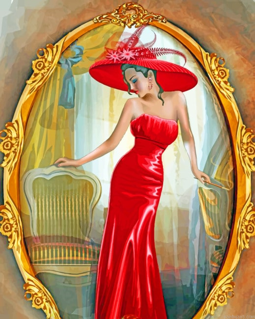 Lady In Red Painting By Numberss.png