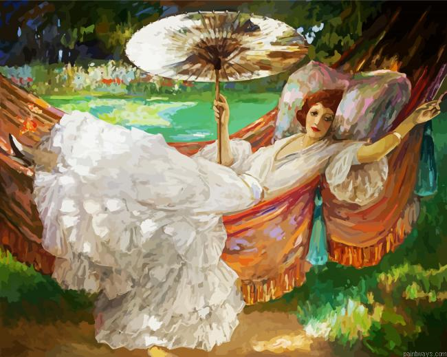 Lady On Hammock Painting By Numberss.png