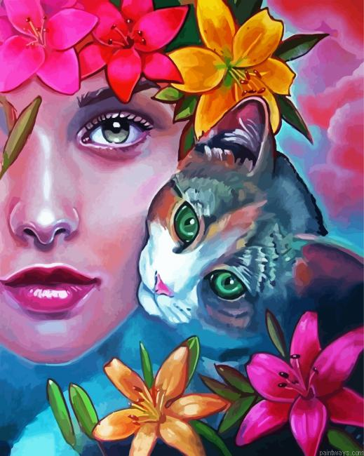 Lady With Cat Painting By Numberss.png