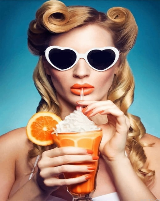 Lady With Cocktail Painting By Numberss.png
