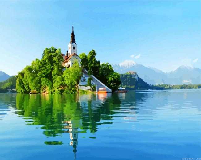 Lake Bled Castle Painting By Numberss.png