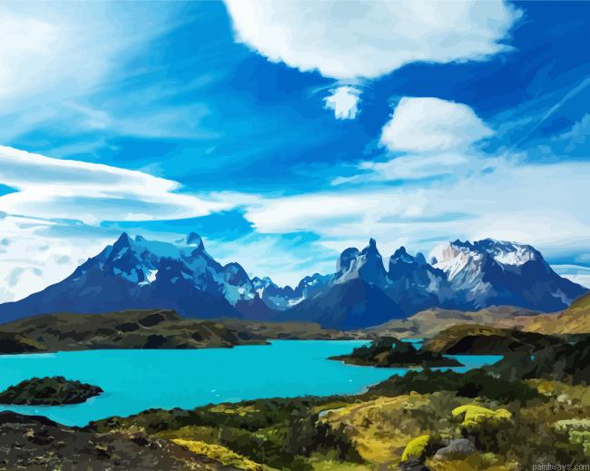 Lake Pehoe Chile Painting By Numberss.png