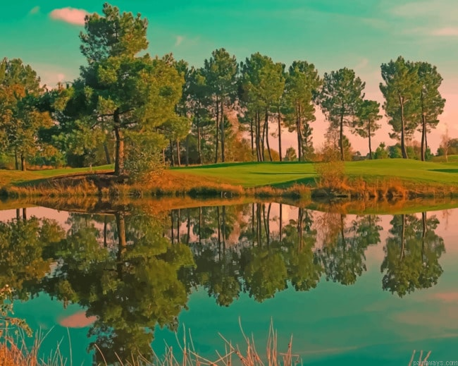 Lake Reflection Landscape Painting By Numberss.png