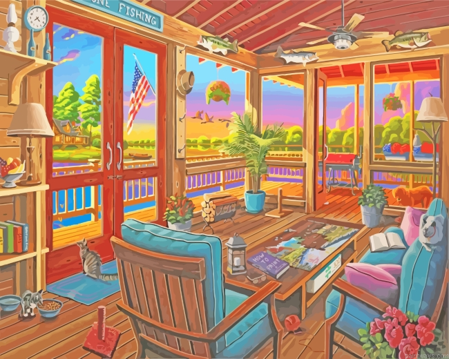 Lakeside House View Painting By Numberss.png