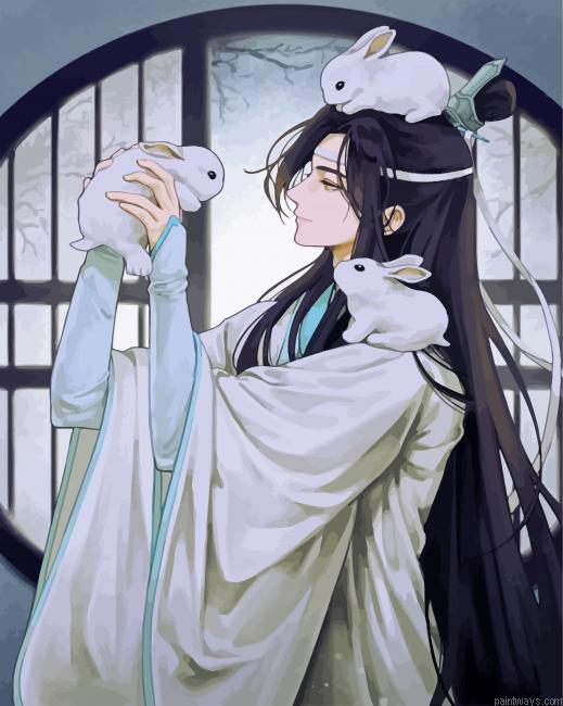 Lan Xichen And Rabbits Painting By Numberss.png