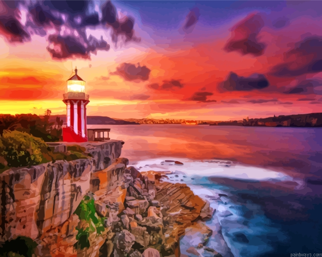 Lighthouse At Sunset Painting By Numbers.png