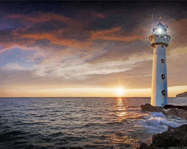 Lighthouse Sunset Painting By Numberss.png