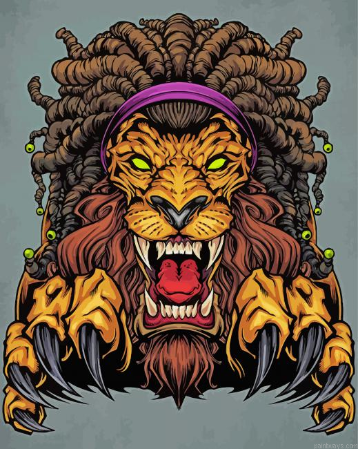 Lion With Dreadlocks Painting By Numberss.png