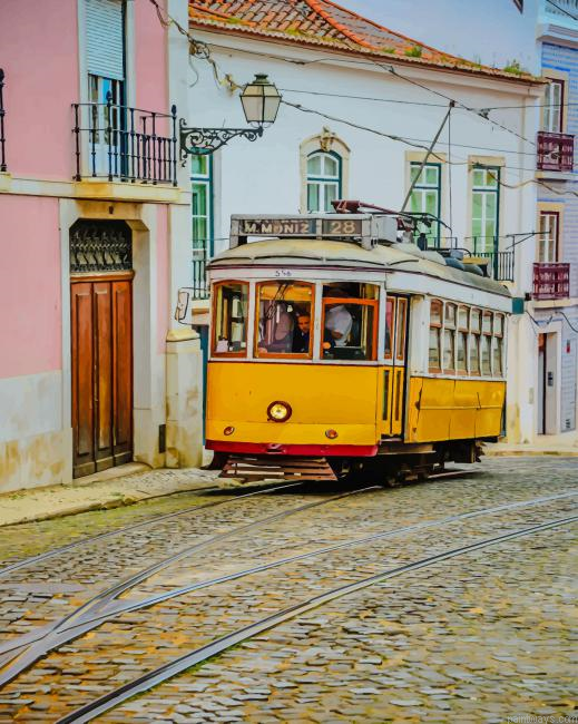 Lisbon Portugal Tram New Painting By Numberss.png