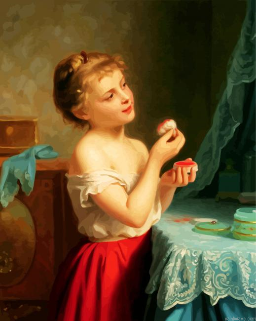 Little Girl Doing Makeup Painting By Numberss.png