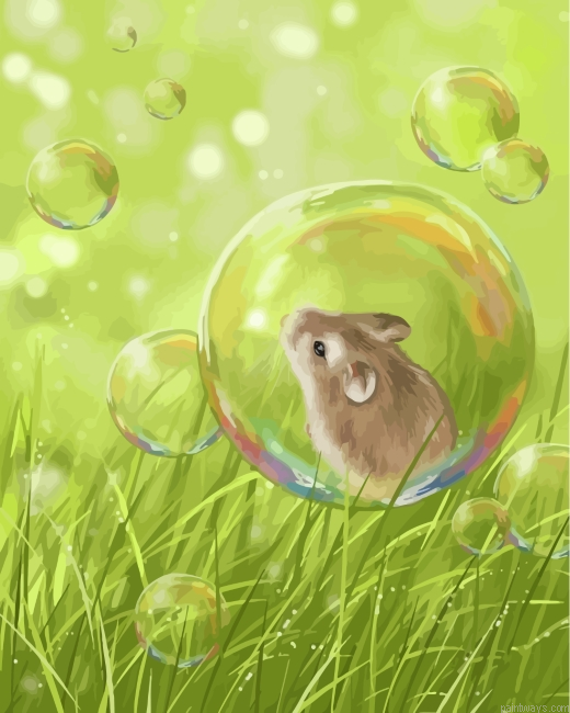 Little Mouse Inside Soap Bubble Painting By Numbers.png