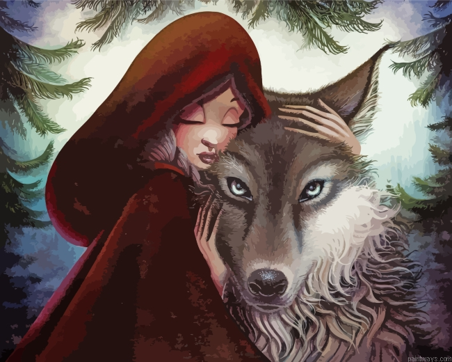 Little Red Riding With Wolf Painting By Numbers.png