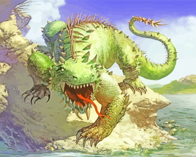 Lizard Monster Art Painting By Numberss.png