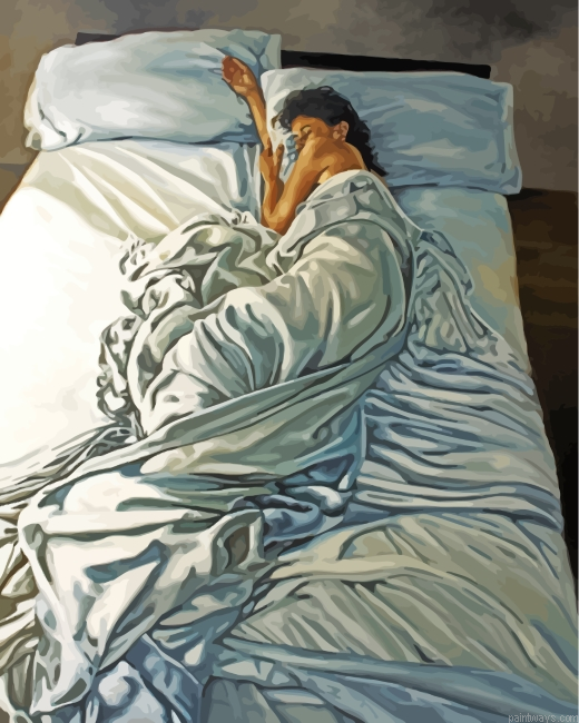 Lonely Lady In Bed Painting By Numberss.png