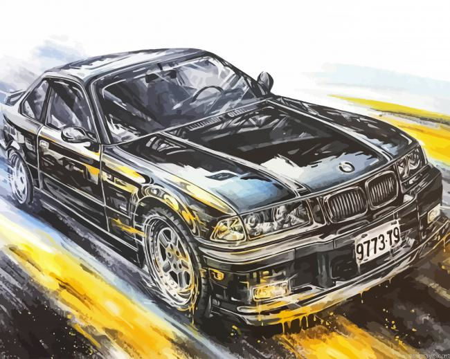 Luxury Bmw E36 Art Painting By Numberss.png