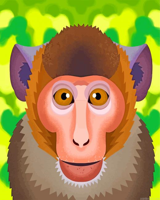 Macaque Monkey Painting By Numbers.png