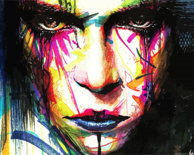 Mad Splatter Lady Painting By Numberss.png