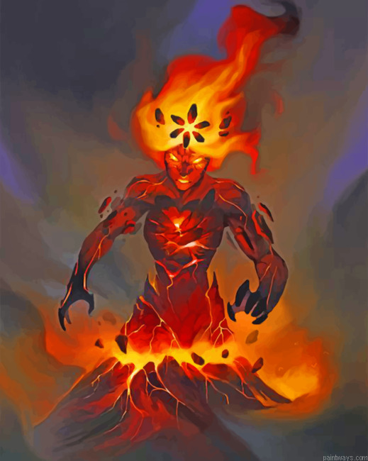 Mad Volcano Woman Painting By Numbers.png