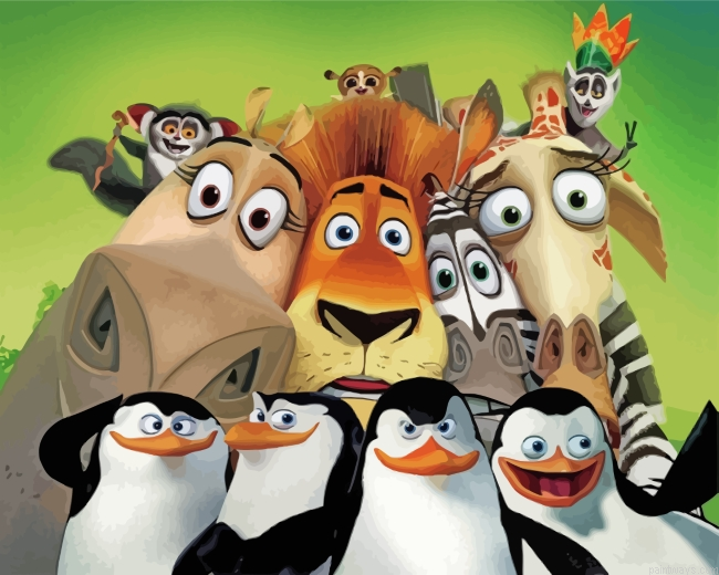 Madagascar Animation Animals Painting By Numbers.png