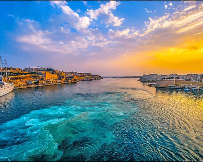 Malta Harbor Sunset Painting By Numbers.png