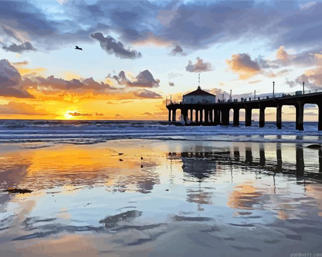Manhattan Beach At Sunset Painting By Numberss.png