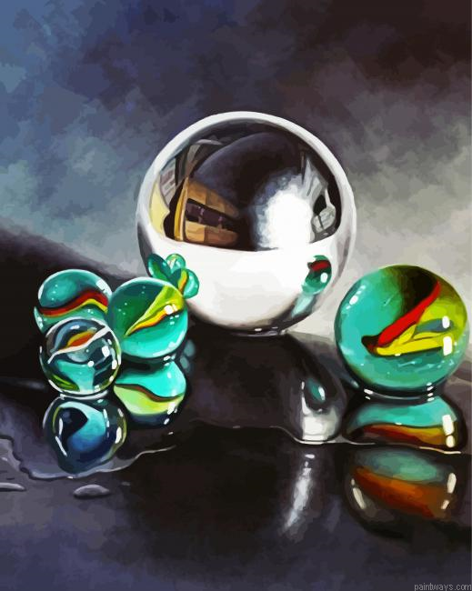 Marbles Balls Reflection Painting By Numberss.png